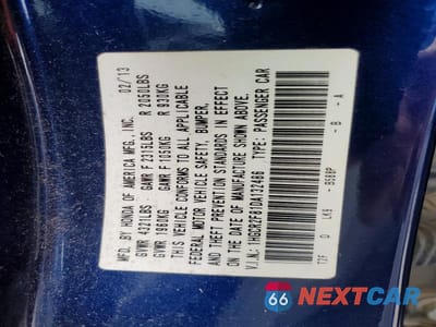 Zdjęcie 12 z 12 samochodu: 2013 HONDA ACCORD EXL VIN:1HGCR2F81DA132486 - miniatura