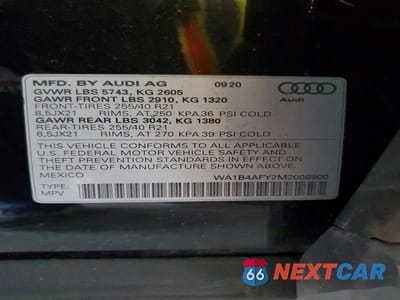 Zdjęcie 14 z 14 samochodu: 2021 AUDI SQ5 PREMIUM PLUS VIN:WA1B4AFY2M2008900 - miniatura