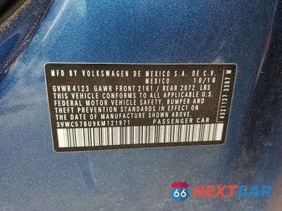 Zdjęcie 12 z 12 samochodu: 2019 VOLKSWAGEN JETTA S VIN:3VWC57BU9KM121971 - miniatura