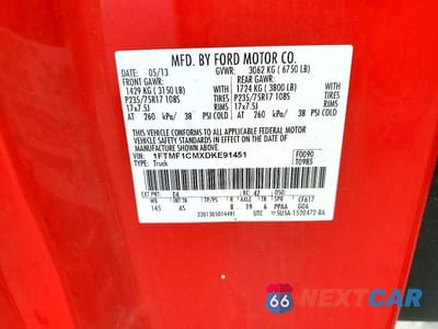 Zdjęcie 12 z 12 samochodu: 2013 FORD F150 VIN:1FTMF1CMXDKE91451 - miniatura