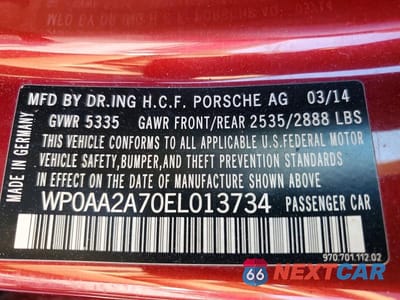 Zdjęcie 13 z 13 samochodu: 2014 PORSCHE PANAMERA 2 VIN:WP0AA2A70EL013734 - miniatura