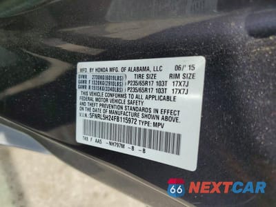 Zdjęcie 13 z 13 samochodu: 2015 HONDA ODYSSEY LX VIN:5FNRL5H24FB115972 - miniatura