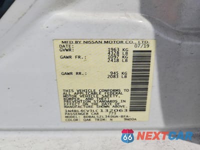 Zdjęcie 12 z 12 samochodu: 2020 NISSAN ALTIMA SR VIN:1N4BL4CV3LC132063 - miniatura