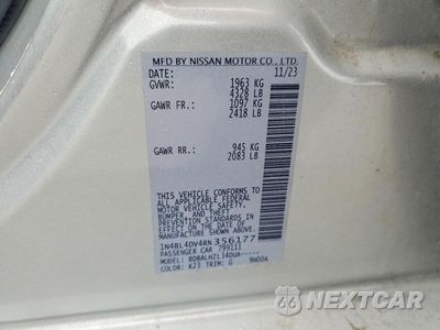 Zdjęcie 12 z 12 samochodu: 2024 NISSAN ALTIMA SV VIN:1N4BL4DV4RN356177 - miniatura