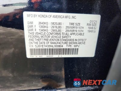 Zdjęcie 13 z 13 samochodu: 2022 ACURA MDX VIN:5J8YE1H35NL000804 - miniatura