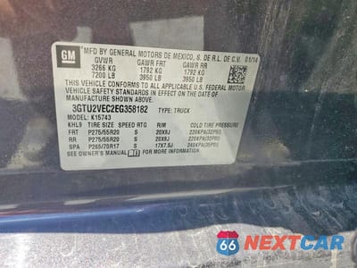Zdjęcie 12 z 12 samochodu: 2014 GMC SIERRA K1500 SLT VIN:3GTU2VEC2EG358182 - miniatura
