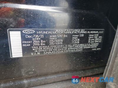 Zdjęcie 13 z 13 samochodu: 2023 HYUNDAI SANTA FE SEL VIN:5NMS2DAJ3PH653501 - miniatura