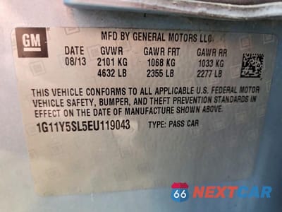 Zdjęcie 12 z 12 samochodu: 2014 CHEVROLET IMPALA LS VIN:1G11Y5SL5EU119043 - miniatura