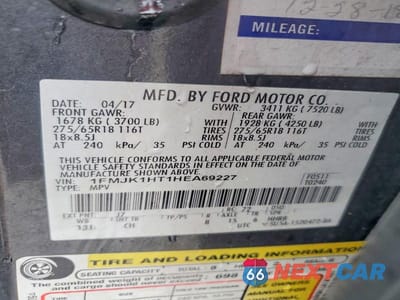 Zdjęcie 13 z 13 samochodu: 2017 FORD EXPEDITION EL XLT VIN:1FMJK1HT1HEA69227 - miniatura