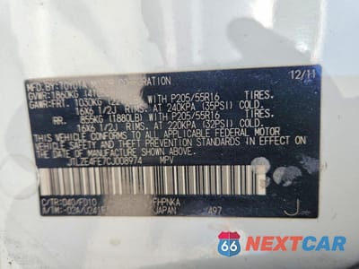 Zdjęcie 12 z 12 samochodu: 2012 SCION XB BASE VIN:JTLZE4FE7CJ008974 - miniatura
