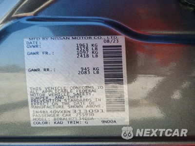 Zdjęcie 12 z 12 samochodu: 2024 NISSAN ALTIMA SV VIN:1N4BL4DVXRN313091 - miniatura