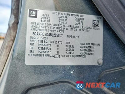 Zdjęcie 14 z 14 samochodu: 2011 BUICK ENCLAVE CXL VIN:5GAKRCED4BJ205007 - miniatura