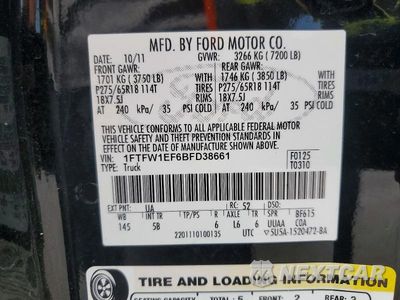 Zdjęcie 12 z 12 samochodu: 2011 FORD F150 SUPERCREW VIN:1FTFW1EF6BFD38661 - miniatura