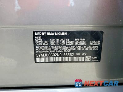Zdjęcie 13 z 13 samochodu: 2022 BMW X5 M VIN:5YMJU0C02N9L56562 - miniatura