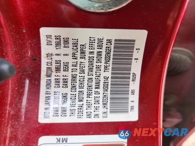 Zdjęcie 13 z 13 samochodu: 2010 HONDA INSIGHT EX VIN:JHMZE2H71AS028142 - miniatura