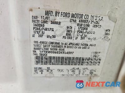 Zdjęcie 12 z 12 samochodu: 2002 FORD F150 SUPERCREW VIN:1FTRW08682KB34597 - miniatura