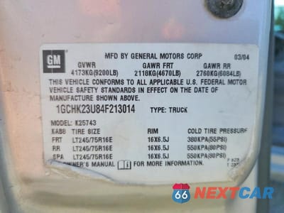 Zdjęcie 12 z 12 samochodu: 2004 CHEVROLET SILVERADO K2500 HEAVY DUTY VIN:1GCHK23U84F213014 - miniatura