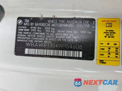 Zdjęcie 12 z 12 samochodu: 2009 BMW 328 VIN:WBAWR33549P154608 - miniatura