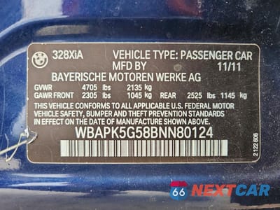 Zdjęcie 12 z 12 samochodu: 2011 BMW 328 XI SULEV VIN:WBAPK5G58BNN80124 - miniatura
