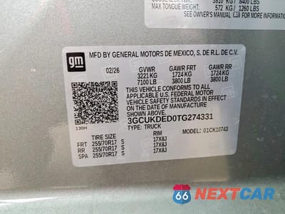 Zdjęcie 13 z 13 samochodu: 2026 CHEVROLET SILVERADO K1500 LT VIN:3GCUKDED0TG274331 - miniatura
