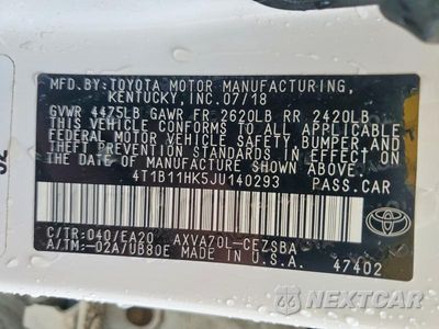 Zdjęcie 12 z 12 samochodu: 2018 TOYOTA CAMRY SE VIN:4T1B11HK5JU140293 - miniatura