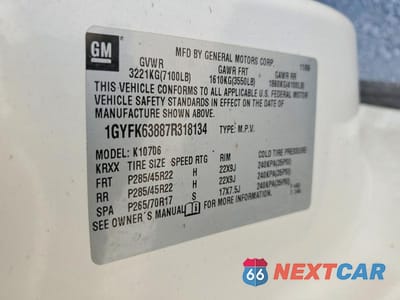 Zdjęcie 14 z 14 samochodu: 2007 CADILLAC ESCALADE LUXURY VIN:1GYFK63887R318134 - miniatura
