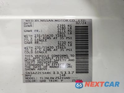 Zdjęcie 13 z 13 samochodu: 2024 NISSAN MURANO SL VIN:5N1AZ2CSXRC115117 - miniatura