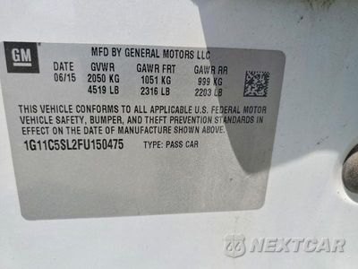 Zdjęcie 12 z 12 samochodu: 2015 CHEVROLET MALIBU 1LT VIN:1G11C5SL2FU150475 - miniatura