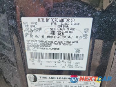 Zdjęcie 13 z 13 samochodu: 2012 FORD F150 SUPERCREW VIN:1FTFW1EF5CFD08908 - miniatura
