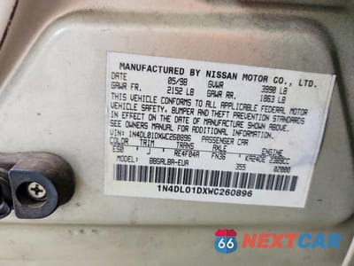 Zdjęcie 12 z 12 samochodu: 1998 NISSAN ALTIMA XE VIN:1N4DL01DXWC260896 - miniatura