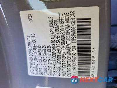 Zdjęcie 12 z 12 samochodu: 2024 HONDA ACCORD HYBRID EXL VIN:1HGCY2F66RA017004 - miniatura