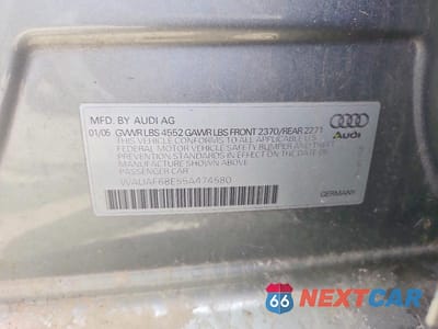 Zdjęcie 12 z 12 samochodu: 2005 AUDI A4 2.0T VIN:WAUAF68E55A474580 - miniatura