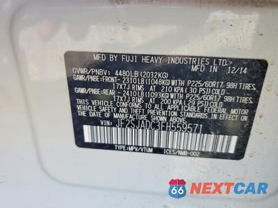 Zdjęcie 14 z 14 samochodu: 2015 SUBARU FORESTER 2.5I PREMIUM VIN:JF2SJADC3FH559571 - miniatura