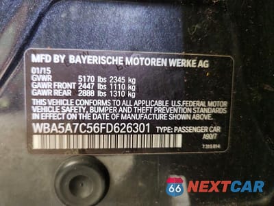 Zdjęcie 12 z 12 samochodu: 2015 BMW 528 XI VIN:WBA5A7C56FD626301 - miniatura