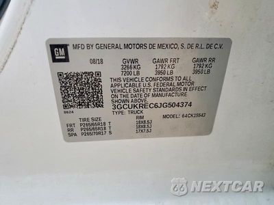 Zdjęcie 12 z 12 samochodu: 2018 CHEVROLET SILVERADO K1500 LT VIN:3GCUKREC6JG504374 - miniatura