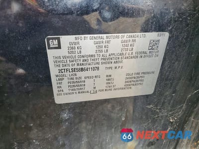 Zdjęcie 13 z 13 samochodu: 2011 GMC TERRAIN SLE VIN:2CTFLSE58B6411078 - miniatura