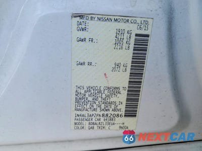 Zdjęcie 12 z 12 samochodu: 2015 NISSAN ALTIMA 2.5 SL VIN:1N4AL3AP2FN882086 - miniatura