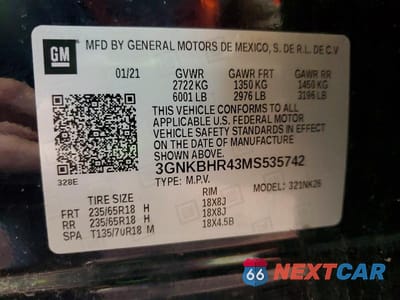 Zdjęcie 13 z 13 samochodu: 2021 CHEVROLET BLAZER 2LT VIN:3GNKBHR43MS535742 - miniatura