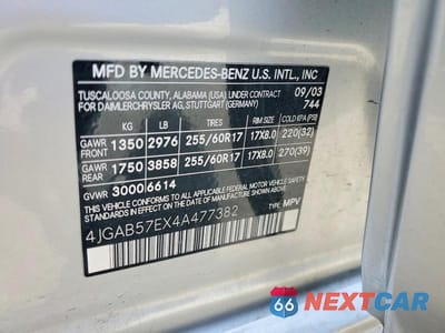 Zdjęcie 13 z 13 samochodu: 2004 MERCEDES-BENZ ML 350 VIN:4JGAB57EX4A477382 - miniatura