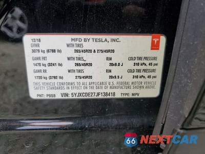 Zdjęcie 14 z 14 samochodu: 2018 TESLA MODEL X VIN:5YJXCDE27JF138418 - miniatura