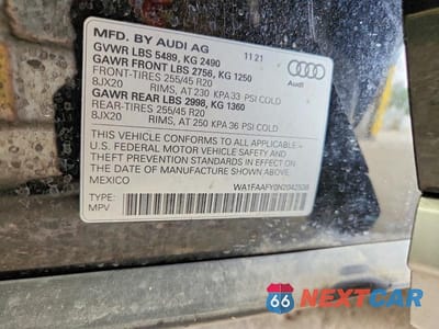 Zdjęcie 12 z 12 samochodu: 2022 AUDI Q5 PRESTIGE 45 VIN:WA1FAAFY0N2042538 - miniatura