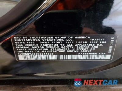 Zdjęcie 12 z 12 samochodu: 2014 VOLKSWAGEN PASSAT SE VIN:1VWBN7A39EC044528 - miniatura