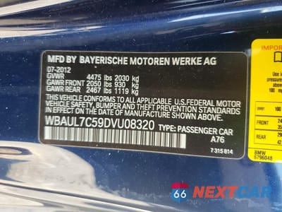 Zdjęcie 12 z 12 samochodu: 2013 BMW 128 I VIN:WBAUL7C59DVU08320 - miniatura