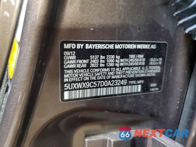 Zdjęcie 12 z 12 samochodu: 2013 BMW X3 XDRIVE28I VIN:5UXWX9C57D0A23249 - miniatura