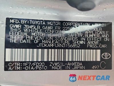Zdjęcie 12 z 12 samochodu: 2022 TOYOTA PRIUS LE VIN:JTDKAMFUXN3156852 - miniatura