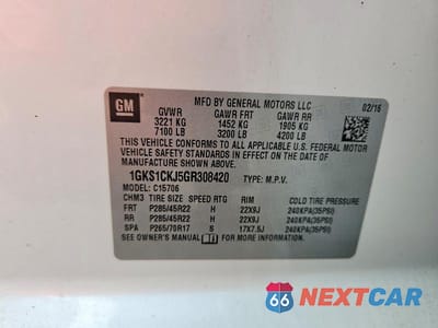 Zdjęcie 13 z 13 samochodu: 2016 GMC YUKON DENALI VIN:1GKS1CKJ5GR308420 - miniatura
