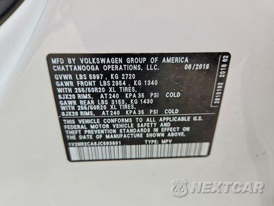 Zdjęcie 13 z 13 samochodu: 2018 VOLKSWAGEN ATLAS SEL PREMIUM VIN:1V2NR2CA6JC583801 - miniatura