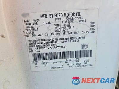Zdjęcie 12 z 12 samochodu: 2010 FORD F150 SUPER CAB VIN:1FTFX1EVXAFA73956 - miniatura