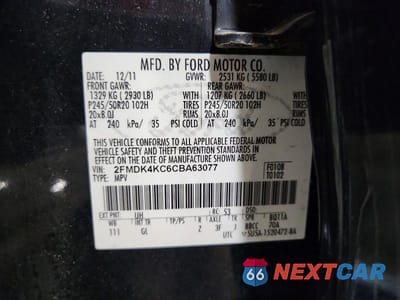 Zdjęcie 13 z 13 samochodu: 2012 FORD EDGE LIMITED VIN:2FMDK4KC6CBA63077 - miniatura