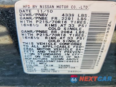 Zdjęcie 13 z 13 samochodu: 2011 NISSAN ROGUE S VIN:JN8AS5MT3BW164654 - miniatura